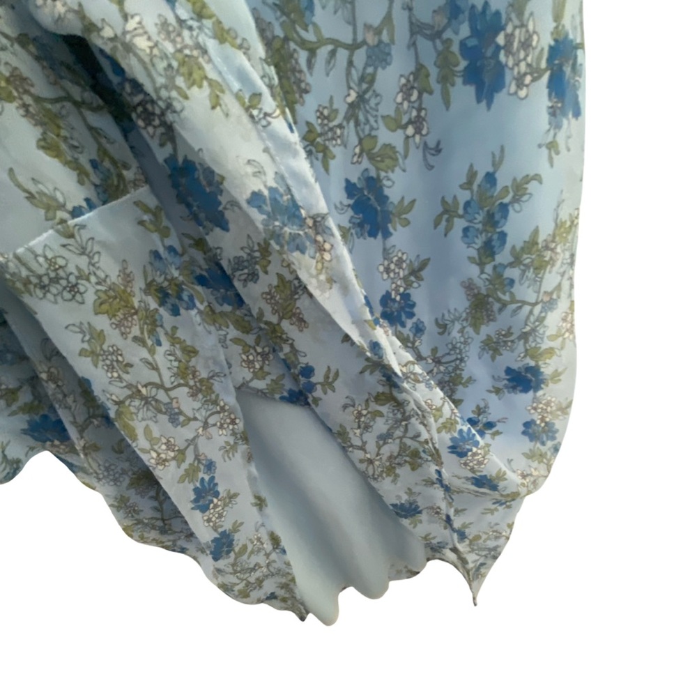 Marks & Spencer Blue and White Floral Midi Dress - Picture 4 of 4